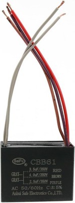 CBB61 3.5uf 4uf 2.5uf 5 Wire 350V AC Ceiling Fan Capacitor  Number of Items: 1