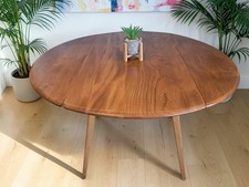 Mid-Century Ercol Plank Dining Table Drop Flap Blonde Solid Elm Vintage 1960's