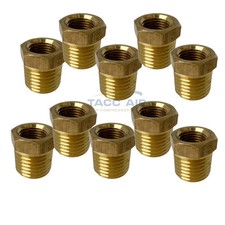 10 Pack 1/4" Male x 1/8" Female NPT Hex Reducer Bushing Adapter Pipe Fitting
