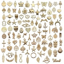 2x100 Mixed DIY Accessory Alloy Jewelry Pendant Set Bracelet Necklace Charm