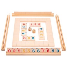 Wooden Board Game with Dice Family Number Board Game Interactive for Toddlers