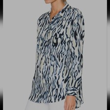 Equipment Signature Silk Blouse In Marshmallow Milti Sz S Office Business Casual