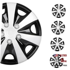 Hubcaps 4-pack Wheel Cover Universal-fit - Wheel Rim 15 Inch Black Silver Hubcaps 4-pack Wheel Cover Universal-fit - Wheel Rim 15 Inch Black Silver