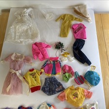 VINTAGE BARBIE Huge 80S CLOTHES Lot Accessories Dress Pants Labels