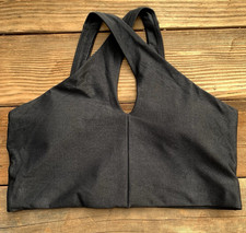 All In Motion Women's Size L Racerback Sports Bra Black Shimmer Ribbed