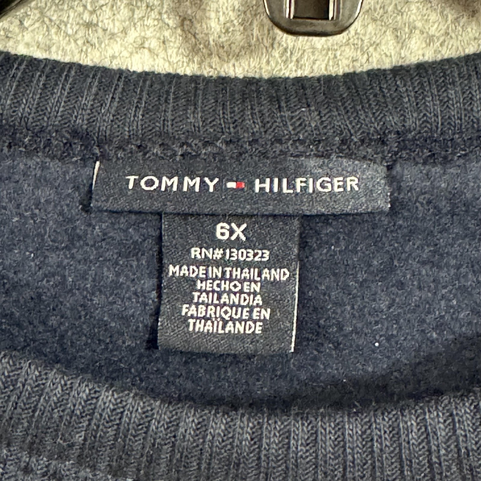 Tommy Hilfiger Sweater Dress Girls 6 Navy Heart Logo Fleece Long Sleeve Casual thumbnail 2