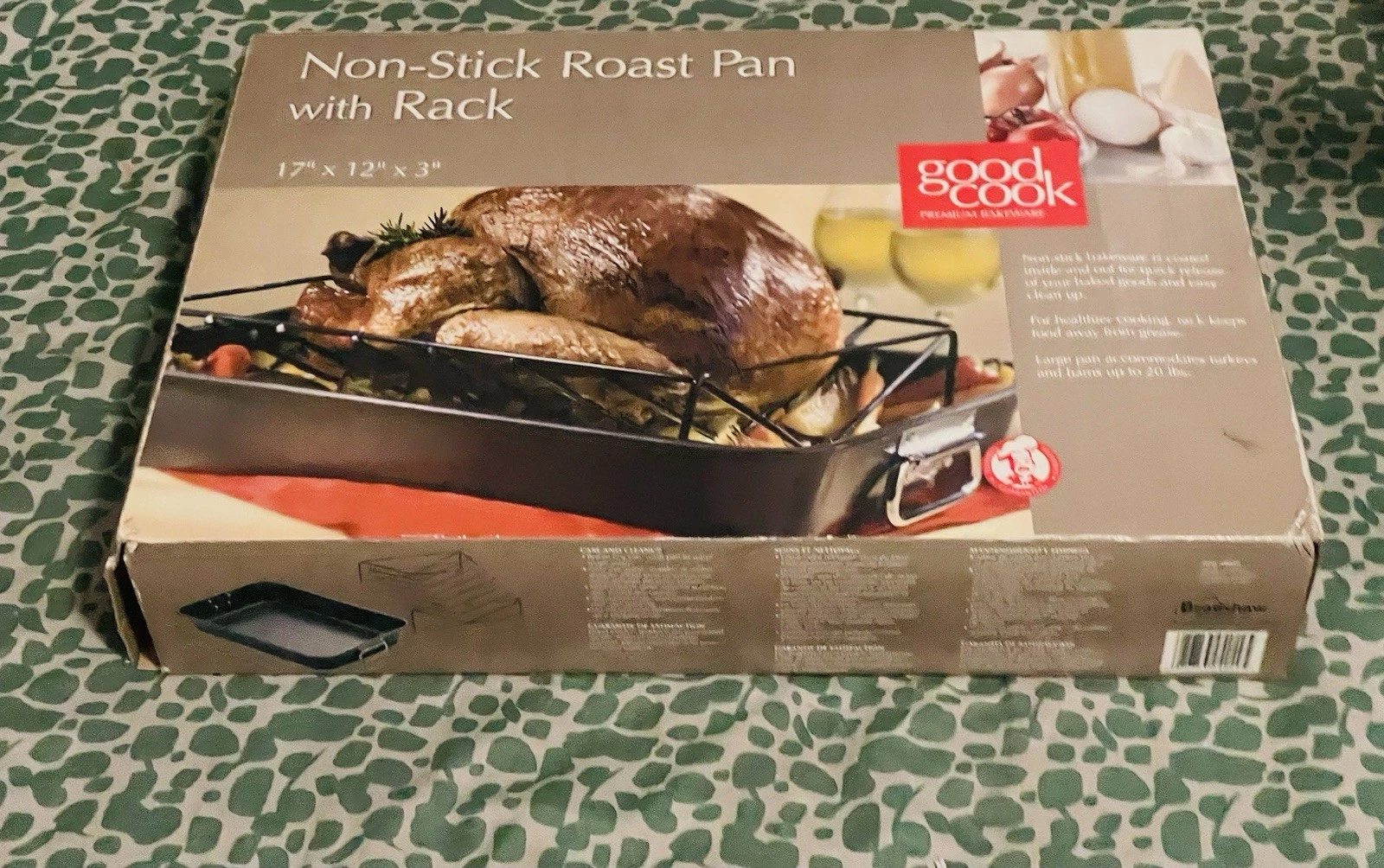 Good Cook Premium Non-Stick Roasting Pan with Rack 17"x12"x3" Turkey Roaster New