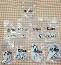 62 Pcs Ear Stretching Kit Acrylic Spots Taper Plug & Silicone Tunnel Set 14G-00G