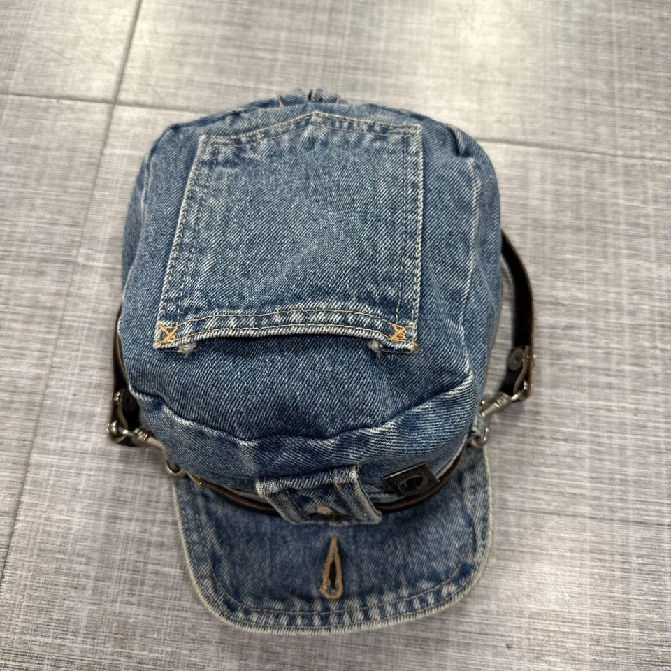 De colección. Gorra Robo Denim Motociclista Sombrero Azul Ajustable Talla L Detalle Cinturón Les Industries Foto 4 de 4