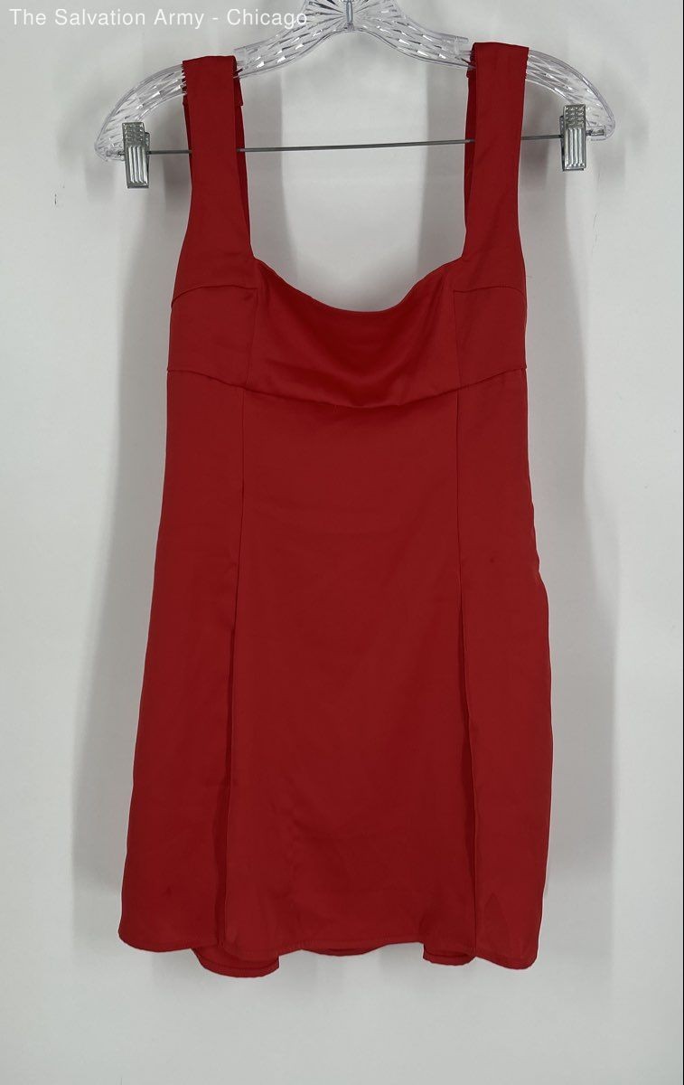 Urban Outfitters Womens Red Square Neck Sleeveless Mini Dress Size Small