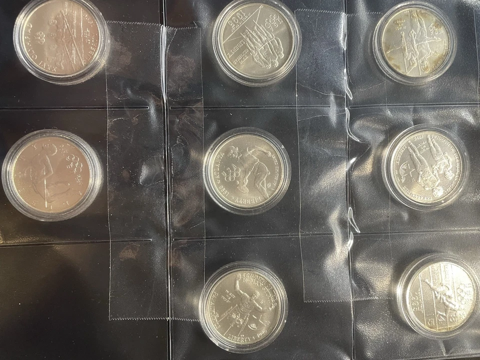 COMPLETE 16 COIN ATLANTA  COMMEMORATIVE PROOF & MINT SILVER DOLLARS - Image 4 of 4