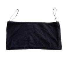 Black Knit Strapless Tube Top Cropped Sleeveless Basic Layering Top XL New