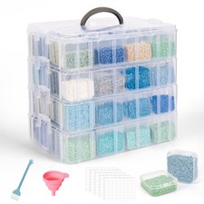 Bead Storage Container, Craft Organizer Portable Organizer and Storage Stacka...