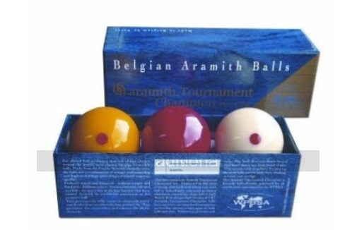 Super Aramith Pro Cup Billiard Balls - Spot White/Yellow, 2  1/16 inch