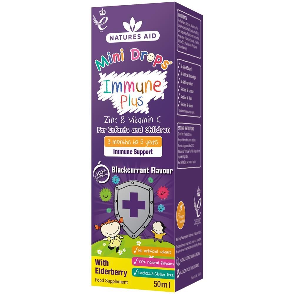 Natures Aid Mini Drops Immune Plus with Vitamin C for Kids 50ml - Pack of 3 - Image 6