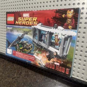 LEGO Marvel 76007 Iron Man Malibu Mansion Attack Instructions + Comic Book