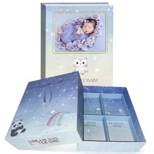 Baby Memory Book with Keepsake Box - From Birth to Age 5 Milestone Journal, G...