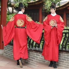 Ancient Hanfu Men Chinese Traditional Dragon Robe Wedding Clothes Ming Dynasty