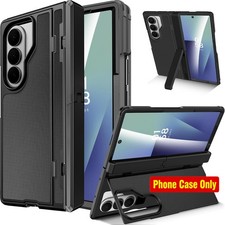 Case for Samsung Galaxy Z Fold 7, Kickstand Shockproof Rugged Black