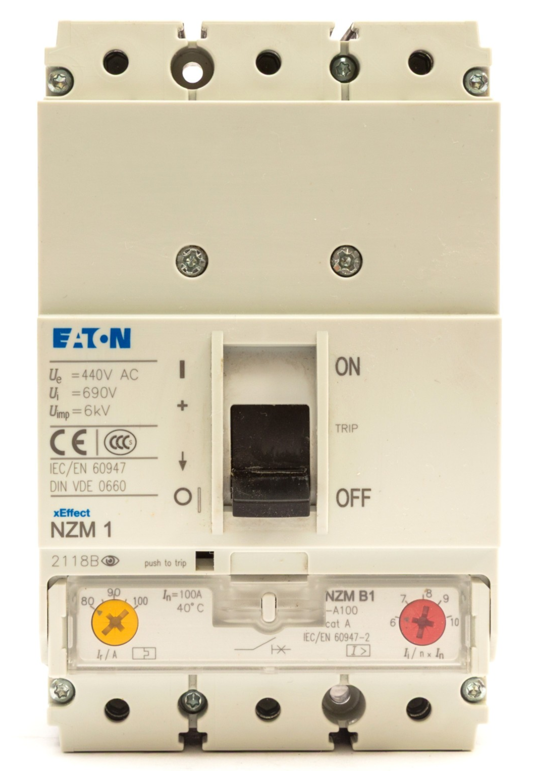 EATON NZMB1-A100 PANELBOARD MCCB 100A 100 AMP 3P 415V 25kA MEMSHIELD 3 NZM1