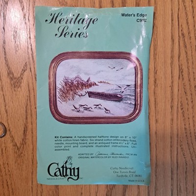 Cathy Needlecraft Kit Waters Edge C902 Embroidery Heritage Series Opened