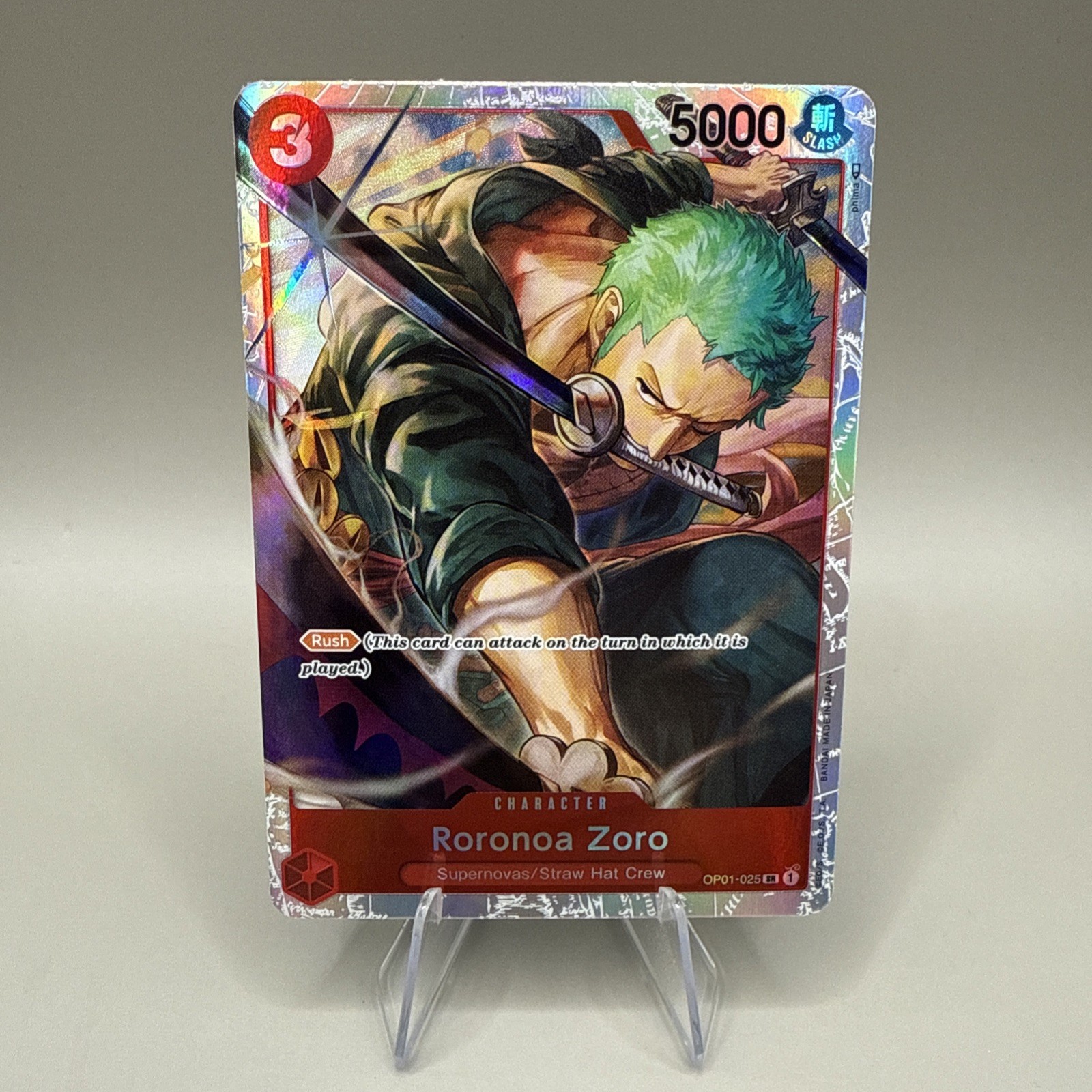 • Roronoa Zoro • OP01-025 SR Romance Dawn Holo Foil One Piece TCG NM