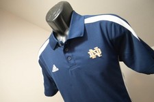 Adidas Golf Polo ClimaLite Notre Dame Blue Athletic Golf Shirt Mens Sz Small