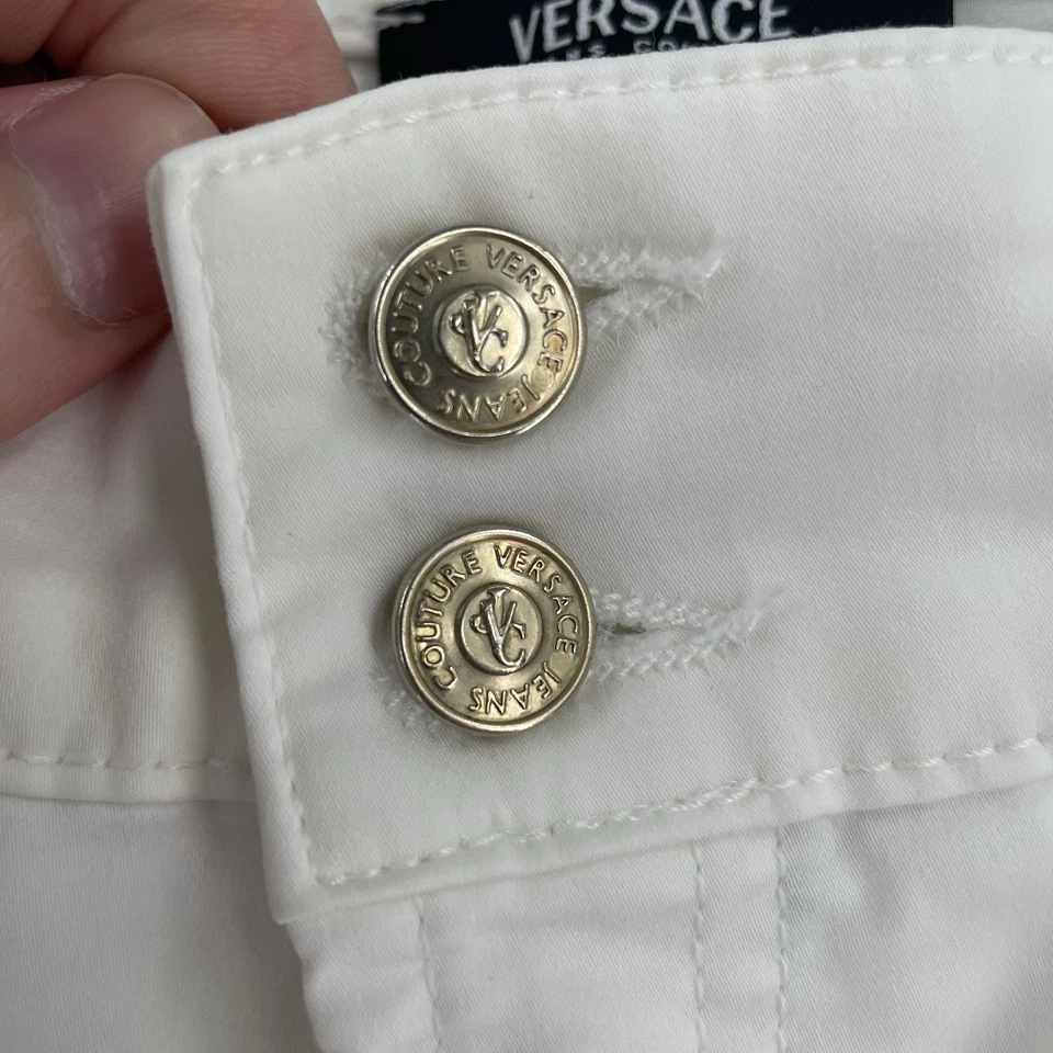 Pantalones Versace Jeans Couture Ittierre Blanco Pierna Acampanada De Colección Para Mujer 26/40 (7 EE. UU.) Foto 4 de 4