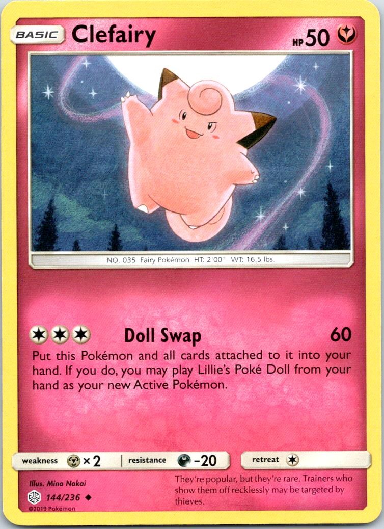 Clefairy 144/236 Uncommon Cosmic Eclipse Pokemon Lightly Played