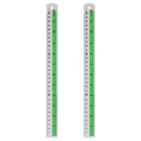 2 StüCk Gerade Lineal 30Cm Metrisch Sae Aluminium Lineale Mit Loch GrüN