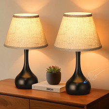 Set of 2 Touch Table Lamps, 3-Way Dimmable for Bedroom  Home Office Decor