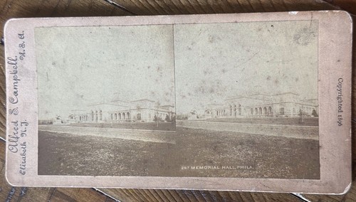 1896 Stereoview Memorial Hall Philadelphia PA Alfred Campbell American Tobacco - Foto 3 di 4