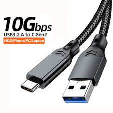 USB-A To USB-C Cable 60W Fast Charging USB 3.2 3.1 Gen2 10Gbps For Phone Laptop