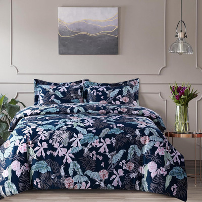 Luxury Velvet Floral Queen Duvet Cover Set - Soft Touch 3-Piece Pariza Design