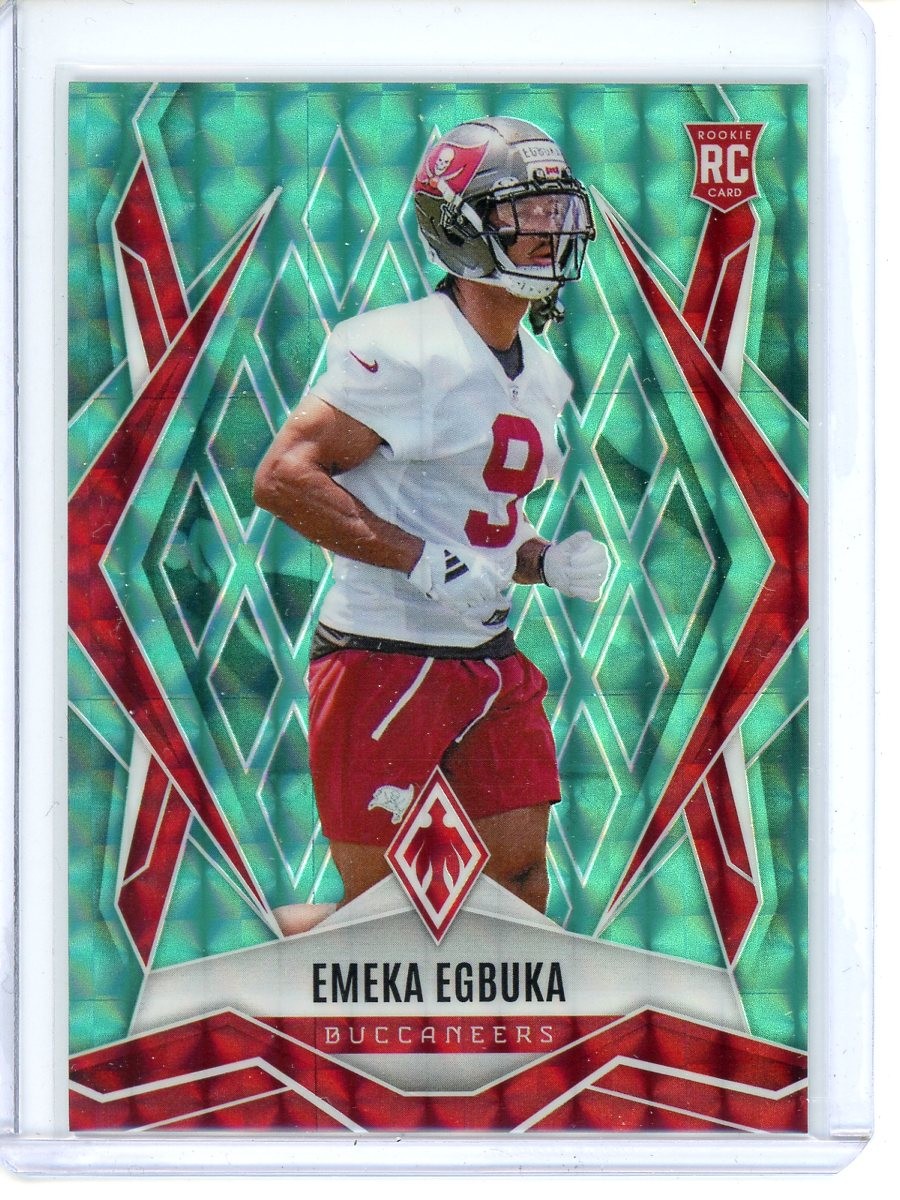 Emeka Egbuka Teal Pyramids Prizm Rookie /225 2025 Panini Phoenix #225