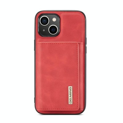 DG.MING M1 Wallet 3-fach Ledertasche für iPhone 14 Rot