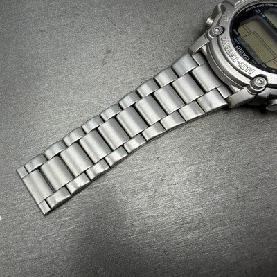 Casio ProTrek PRT-300 Watch Men 47mm Silver Digital Alit-Thermo