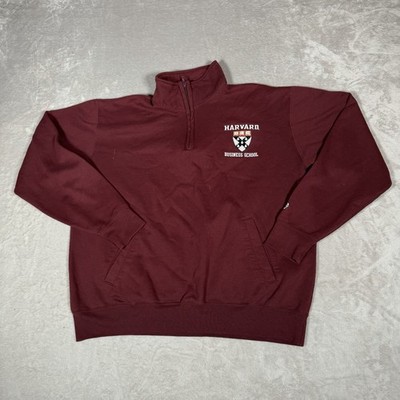 Harvard Business School Sweater Mens Extra Large Red College 1/4 Zip Champion