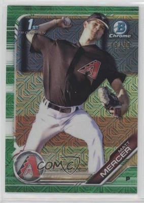2019 Bowman Chrome Prospects Mega Box Green Mojo Refractor 49/99 Matt Mercer hn3