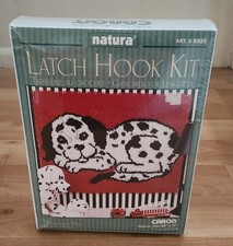 Natura Latch Hook Kit Firehouse Pal Dalmatian New Sealed VTG. HOOK NOT INCLD