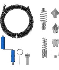 Drain Snake Unblocker 5 m, Spiral Diameter 12 mm, with 6 Pieces Drain Cleaner C