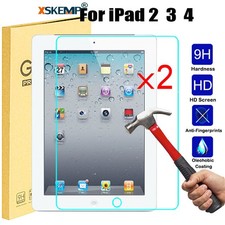 2Pcs For iPad 2 3 4 Genuine Tempered Glass Guard Screen Protector Cover Film