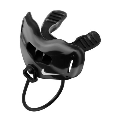 Nike Alpha Lip Protector, Mouthguard + quick release Strap - schwarz/weiß