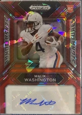 2024 Prizm Draft Picks - Sensational Signatures Malik Washington🔥Auto Red Ice