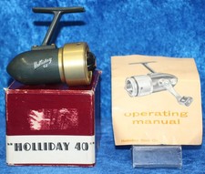 Vintage Holliday 40 Fishing Spinning Reel, Made in Italy Rare Holliday Reel Co.