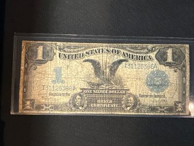 #ad 1899 $1 Dollar Bill Black Eagle Silver Certificate Note Large Size $159.99