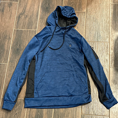 Spyder Active Men's Medium Blue Black Performance Pullover Hoodie Polyester