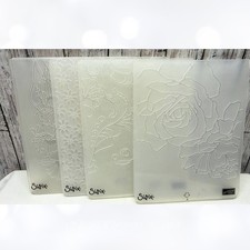 Stampin Up MANHATTAN ROSE Flowers Floral Embossing Folders Lot of 4