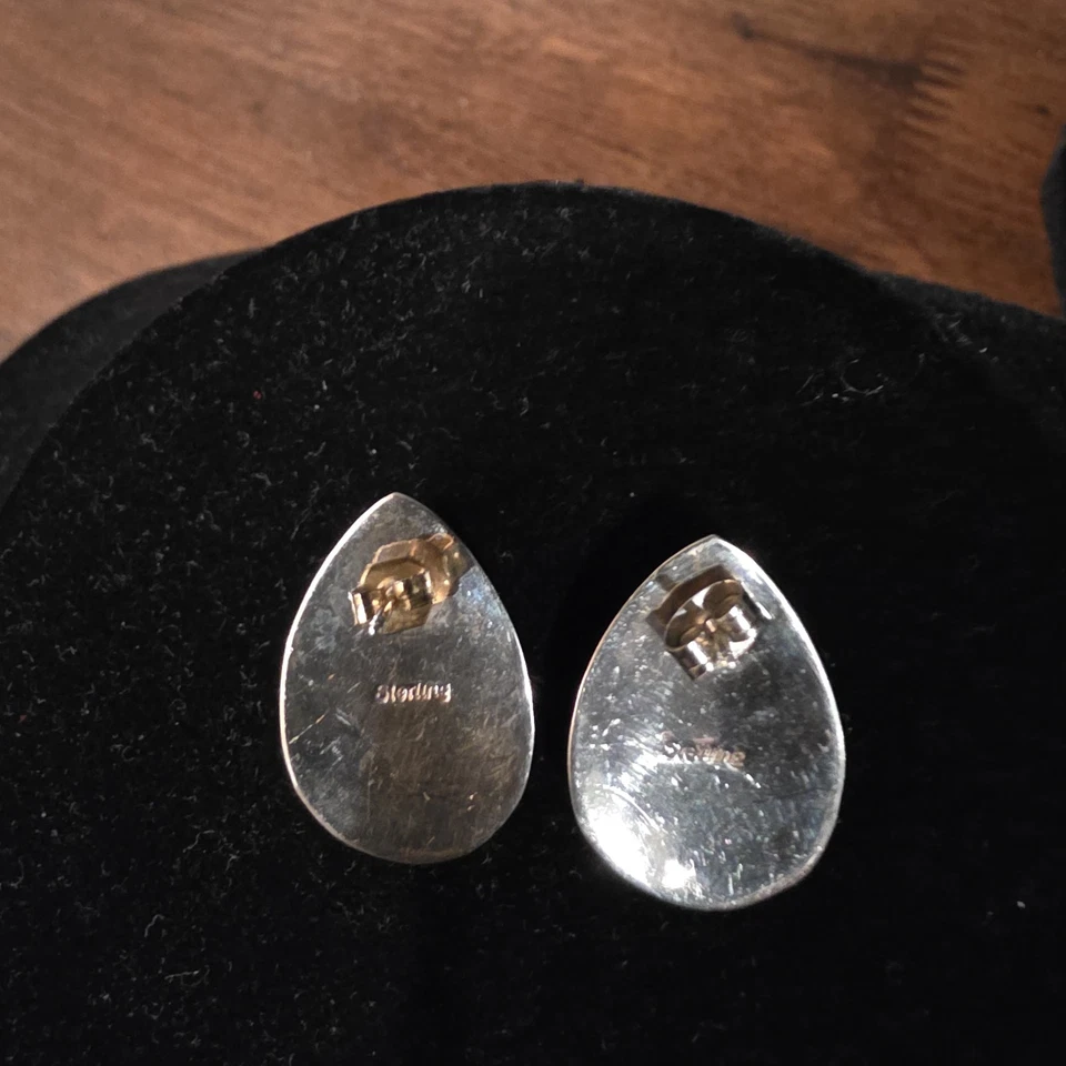 Natural Purple Copper Turquoise 925 Sterling Silver Pendant W/ Earrings Set - Image 4 of 4