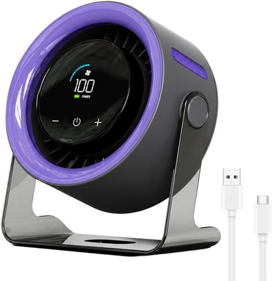 USB Desk Fan for Bedroom, 2026 New Quiet Desk Fan with 100 Speeds Digital Displa
